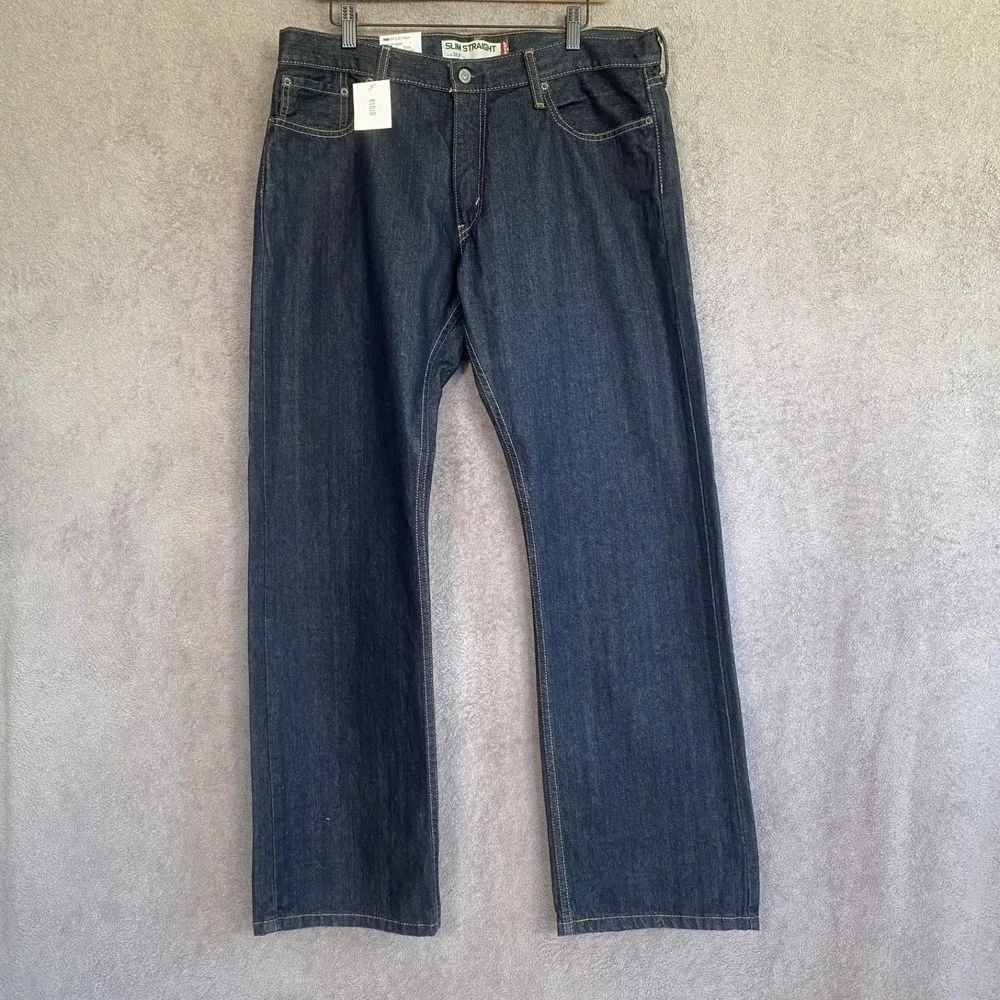 NWT Levis Mens 514 Jeans Size 36x30 Blue Denim Rigid Slim Straight Dark Wash